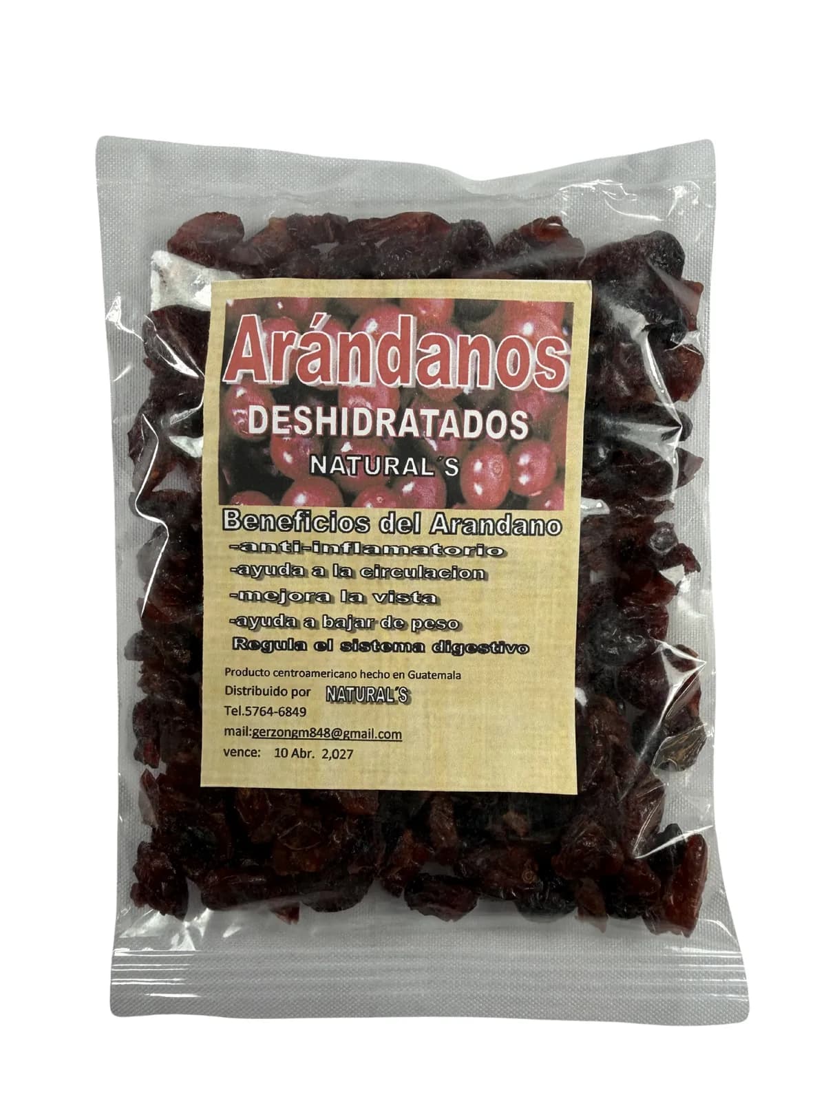 Arandonos Deshidratados, presentación 100 g.