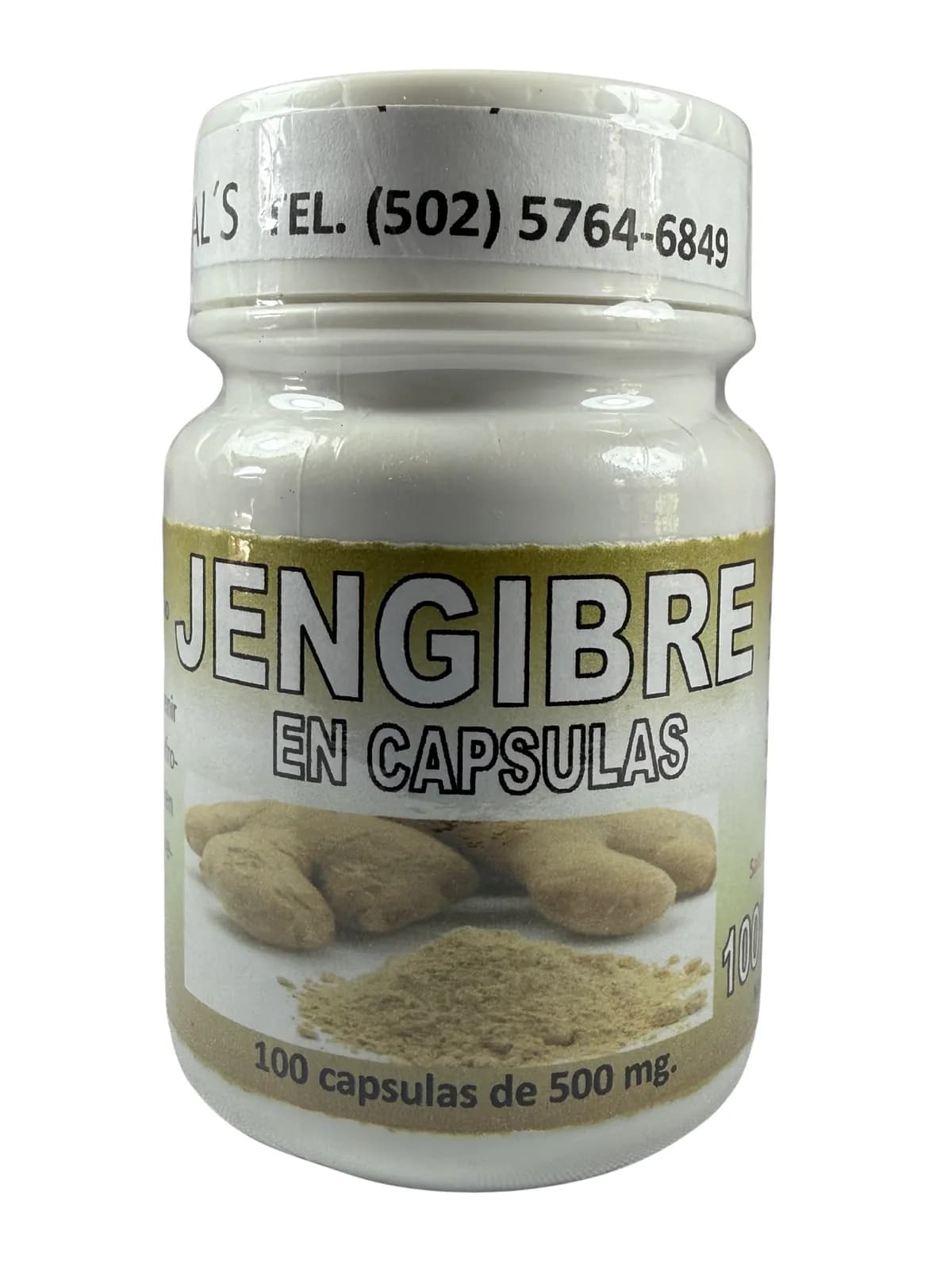 Capsulas Jengibre, presentación 100 caps.