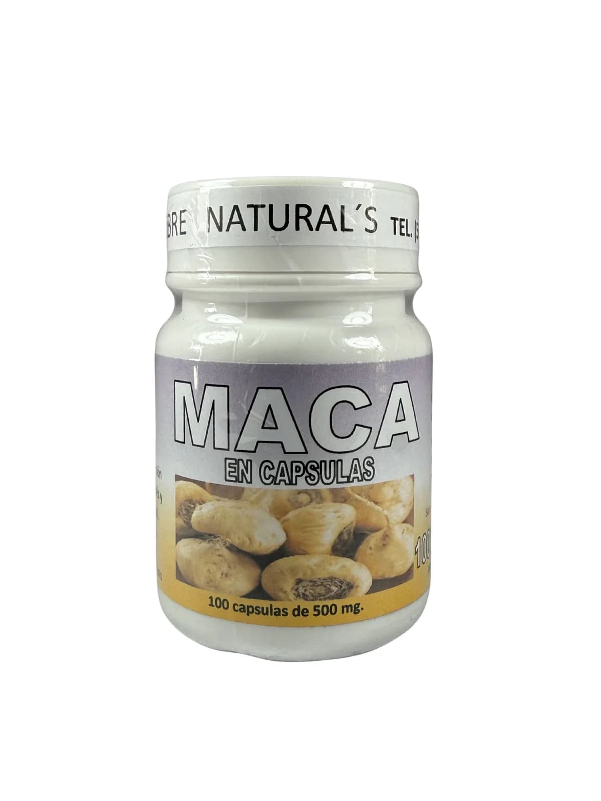 Capsulas Maca, presentación 100 caps.