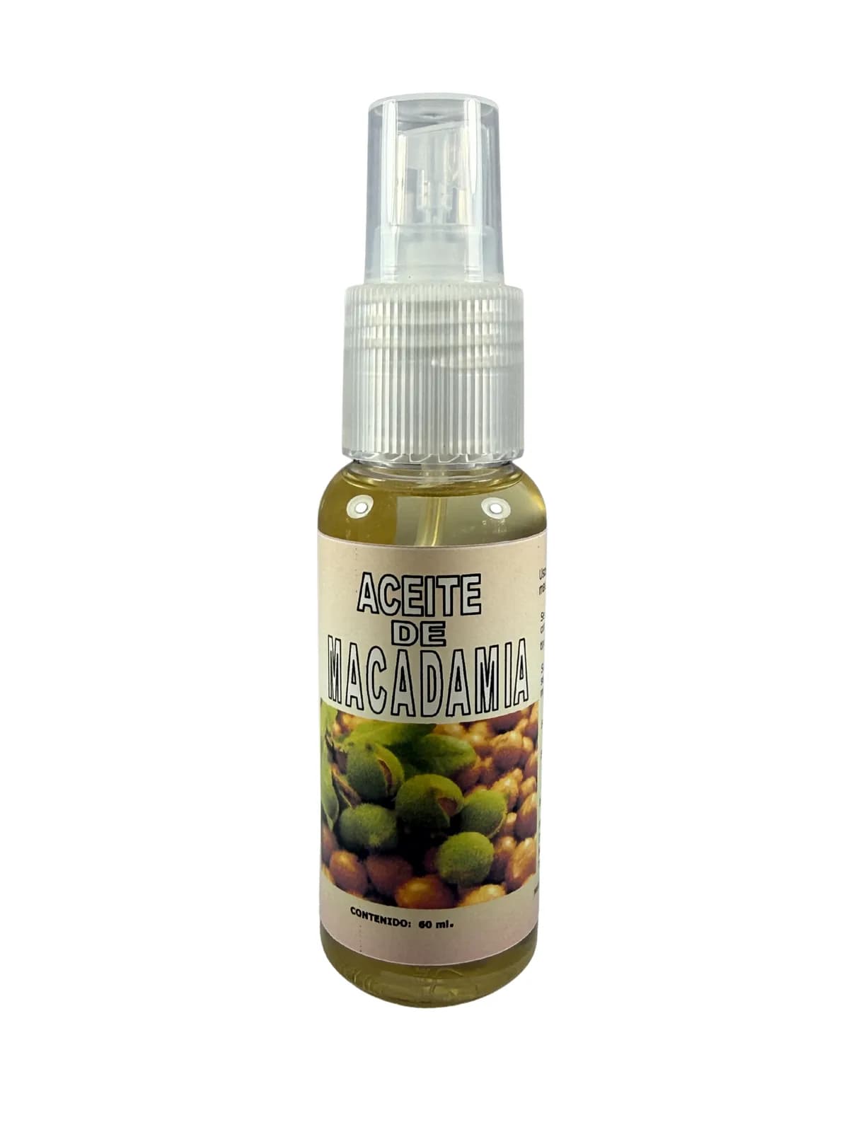Aceite Macadamia, presentación 60ml.