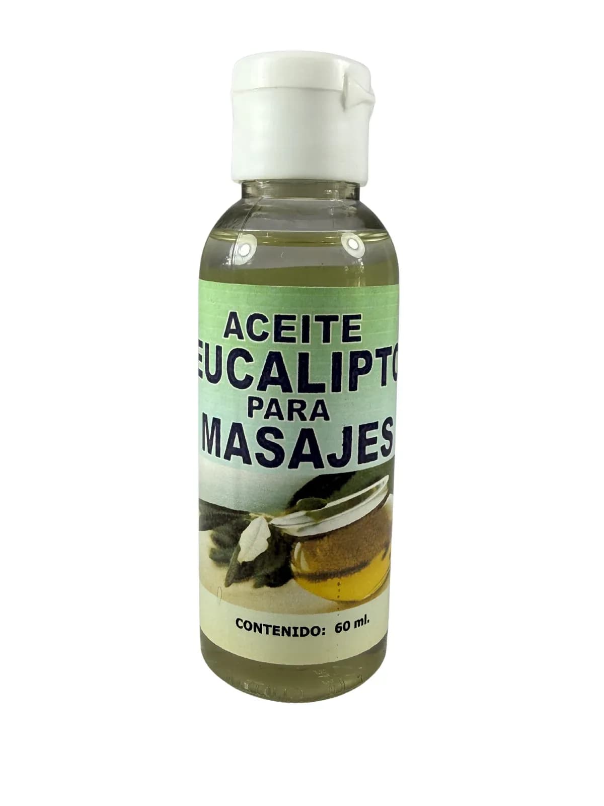 Aceite Masajes Eucalipto, presentación 60ml.
