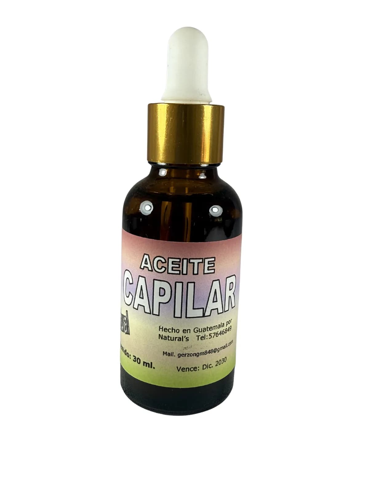 Aceite Capilar, presentación 30 ml.