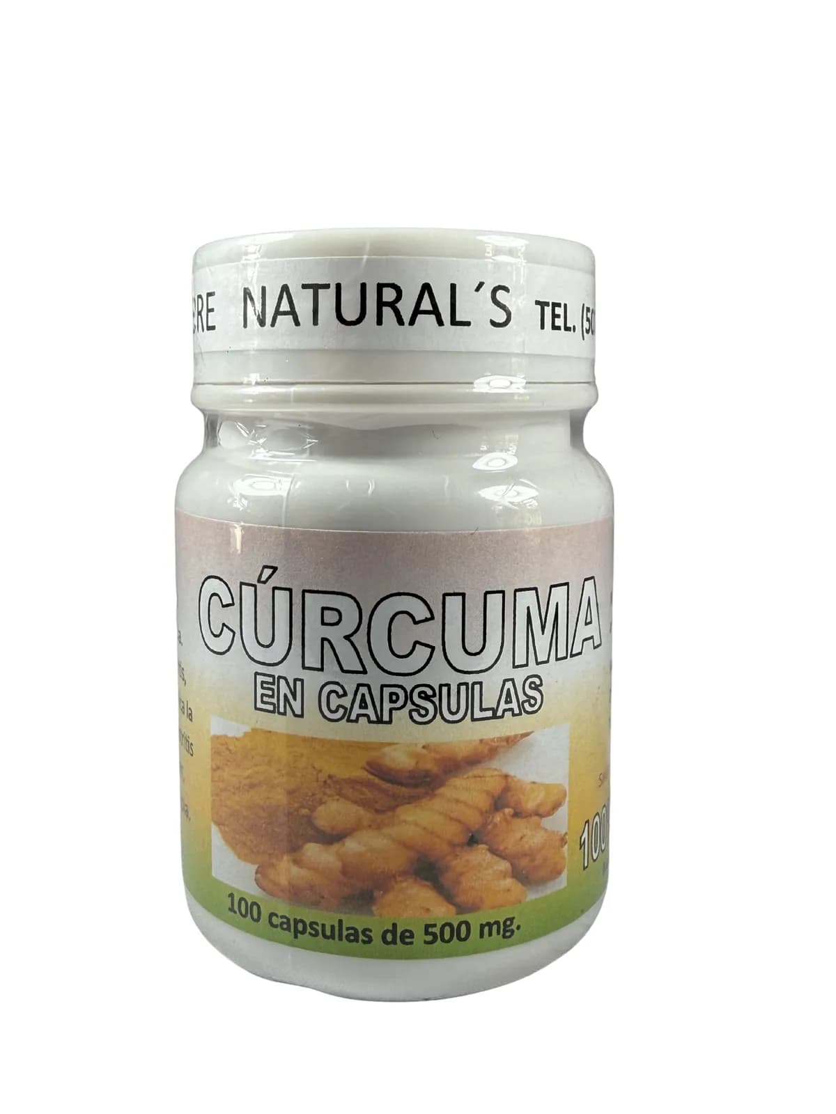 Capsulas Curcuma, presentación 100 caps.