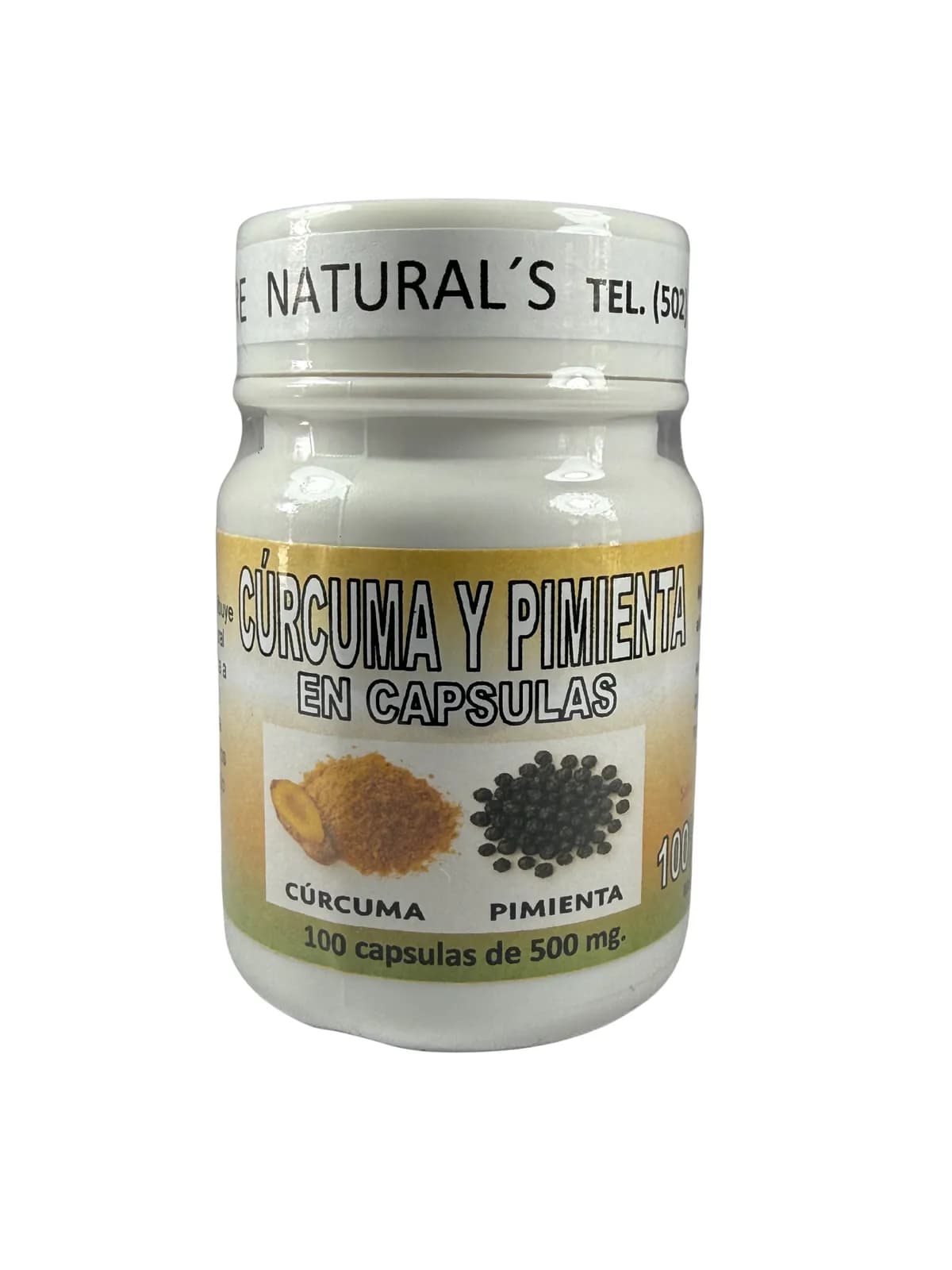 Capsulas Curcuma Y Pimienta, presentación 100 caps.