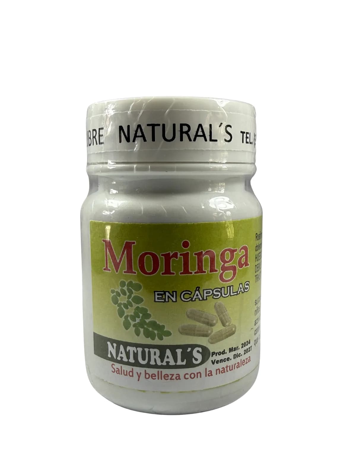 Capsulas De Moringa, presentación 100 caps.