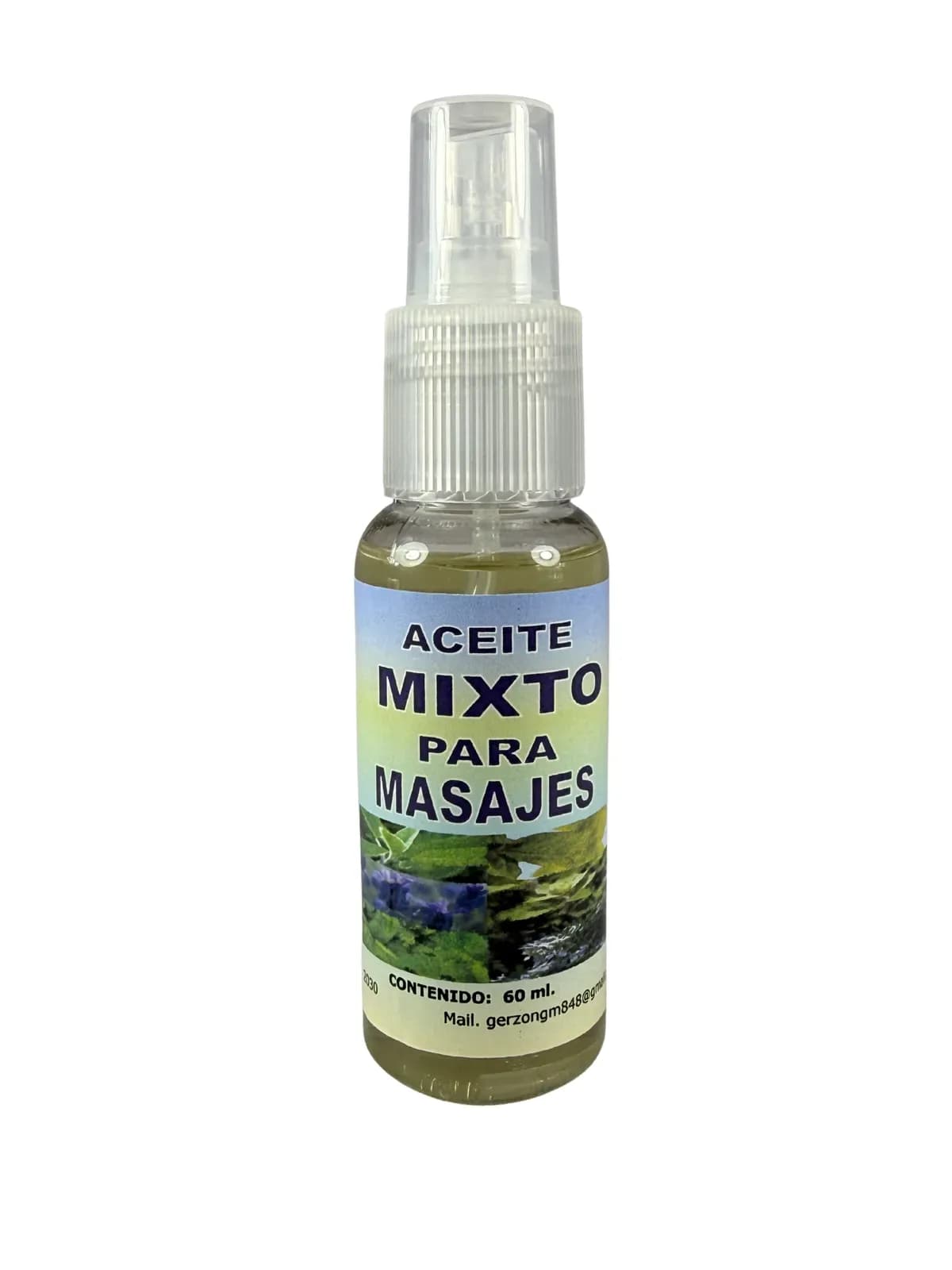 Aceite Masajes Mixto, presentación 60ml.