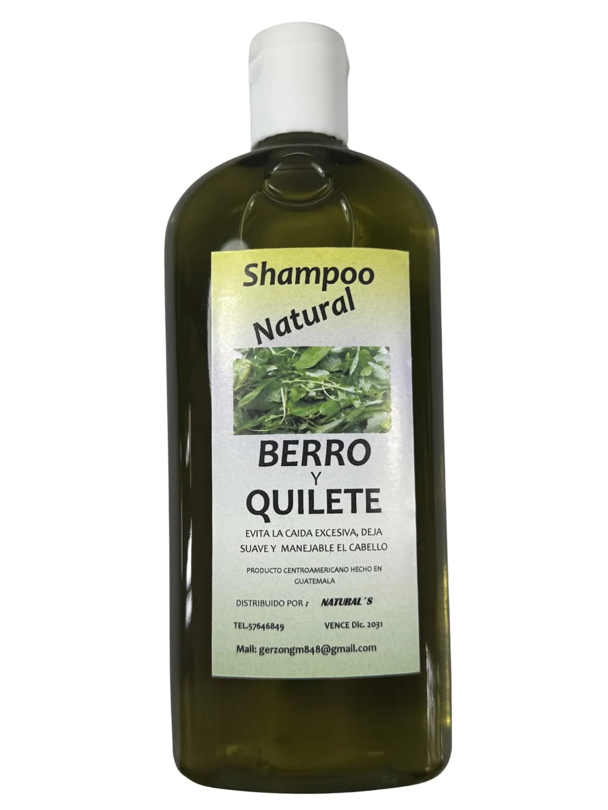 Shampoo Berro Y Quilete, presentación 350ml.
