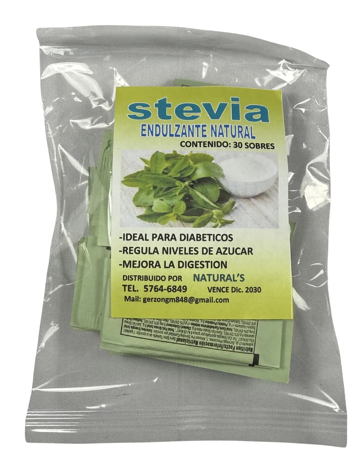 Stevia Sobres, presentación 30 unidades.